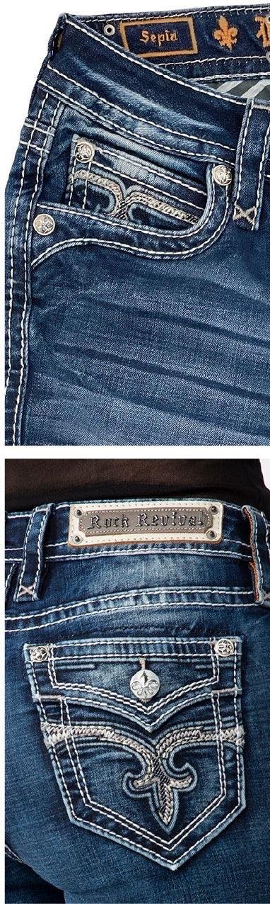Rock Revival Straight Jeans Sepia