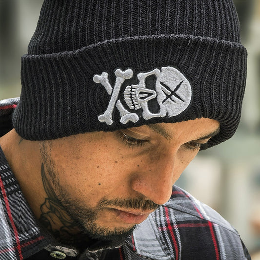HYRAW Black Skull Beanie
