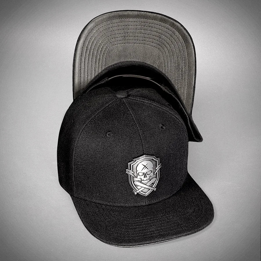 HYRAW Snapback Cap Metal Skull