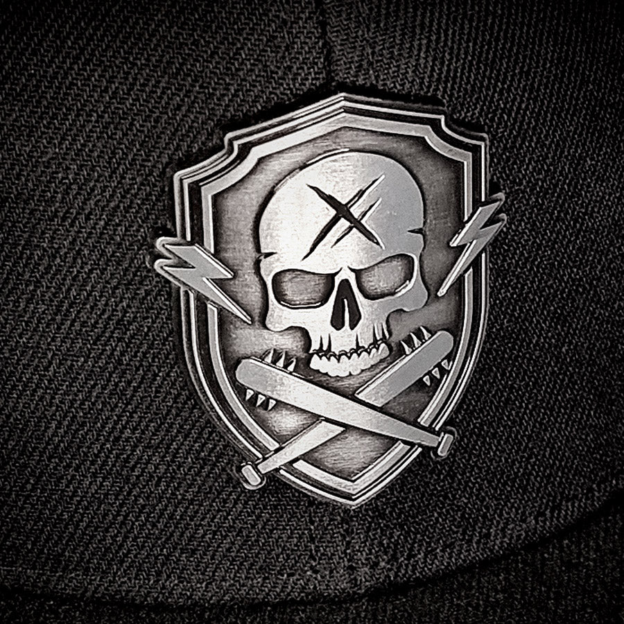 HYRAW Snapback Cap Metal Skull