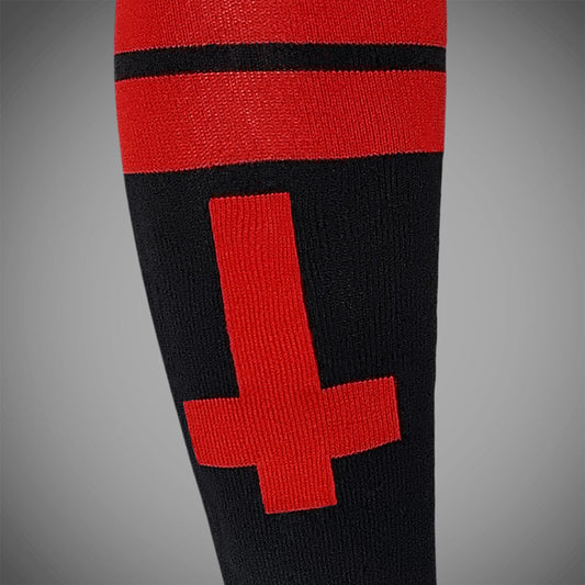 Hyraw Cross Knee Red Socks