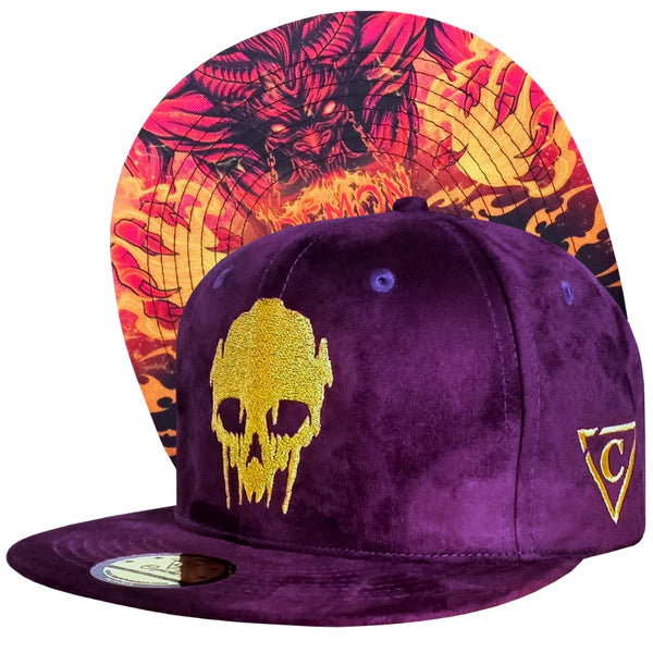 Capiche Demon Snapback - Lila Wildleder & Goldfaden