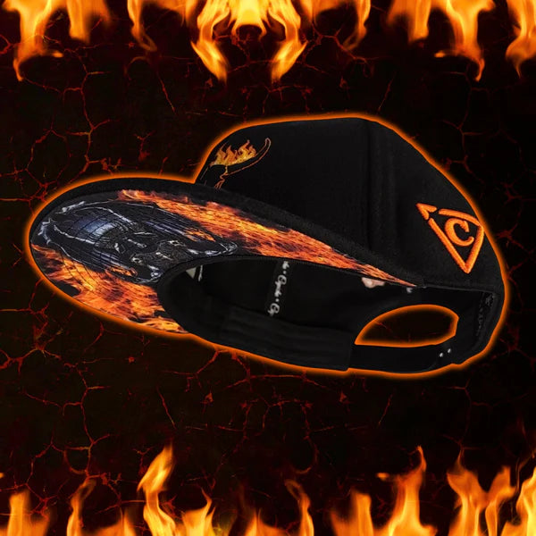 Capiche Fire Bull Snapback - Black Soft Felt Fabric