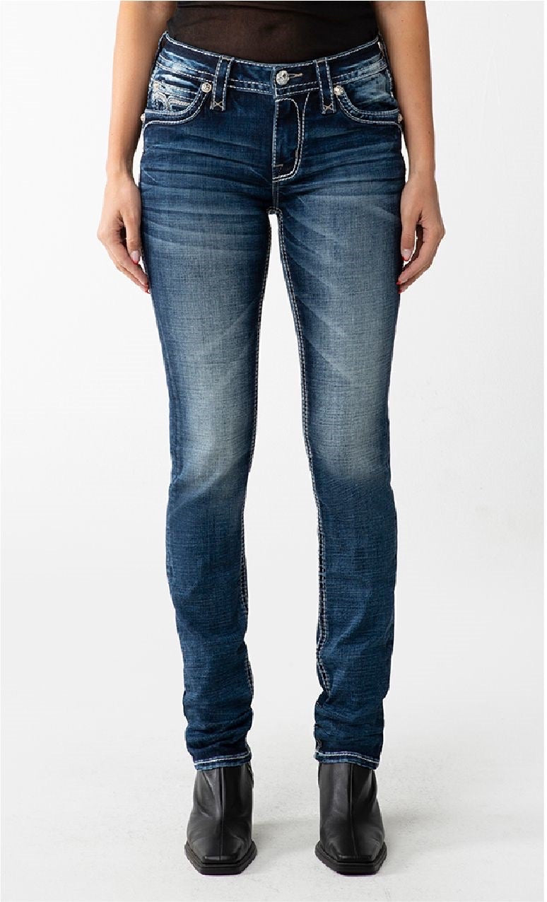 Rock Revival Straight Jeans Sepia
