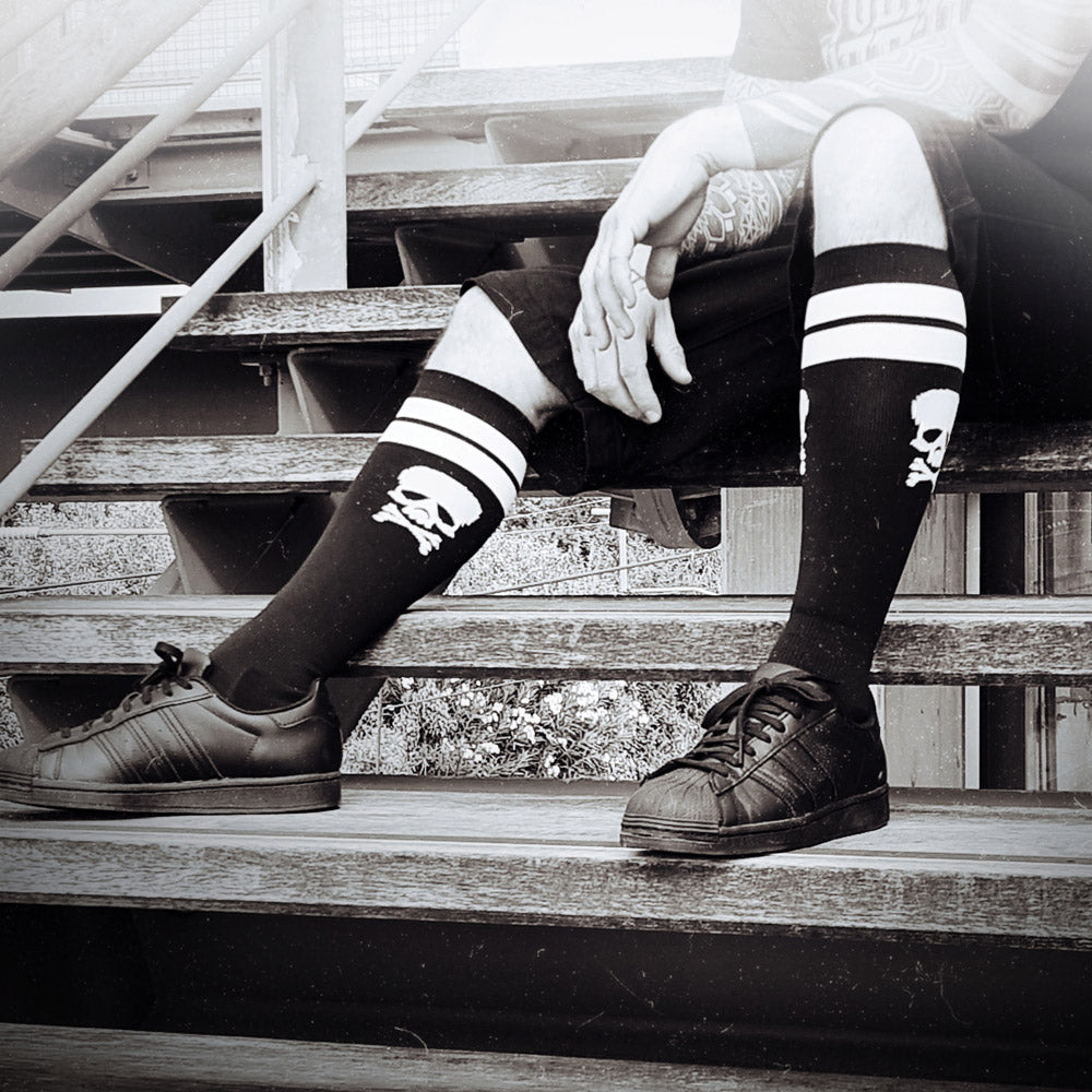 Hyraw SKULL KNEE BLACK Socks