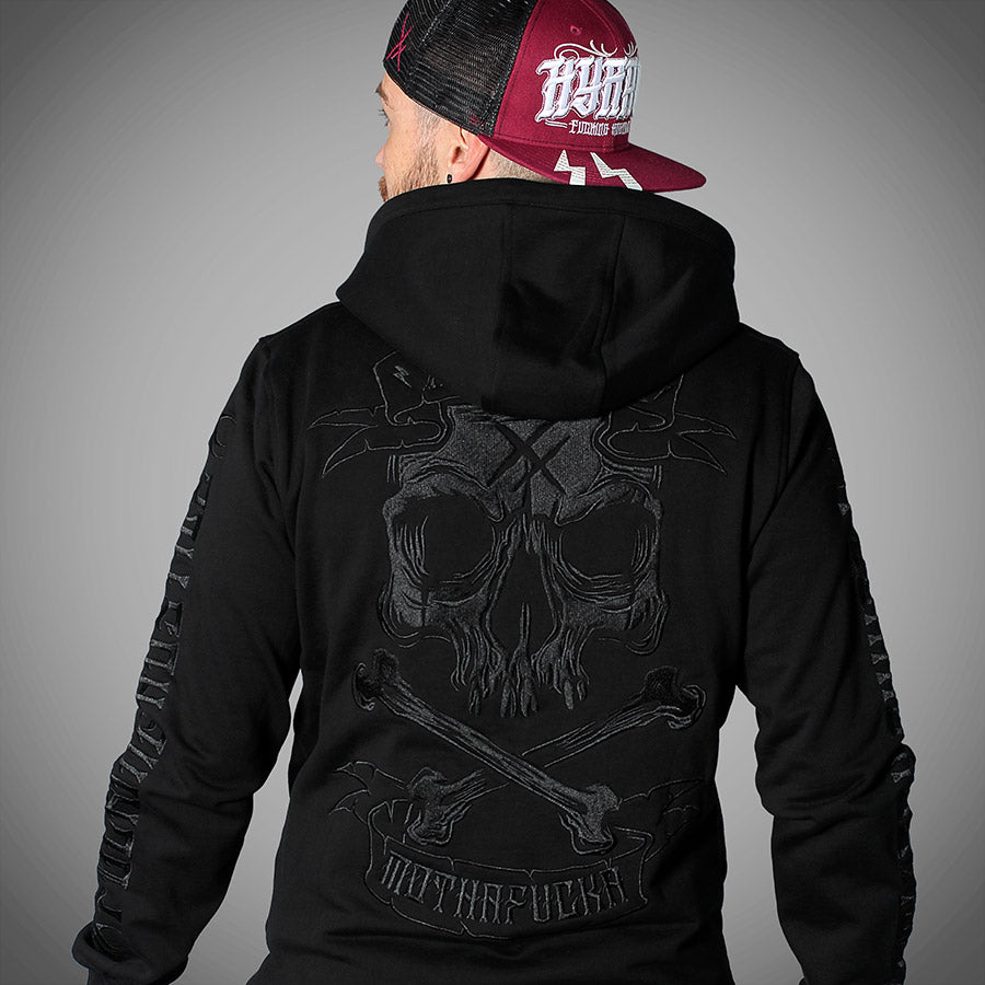 HYRAW Zip Hoodie Back 2 Black