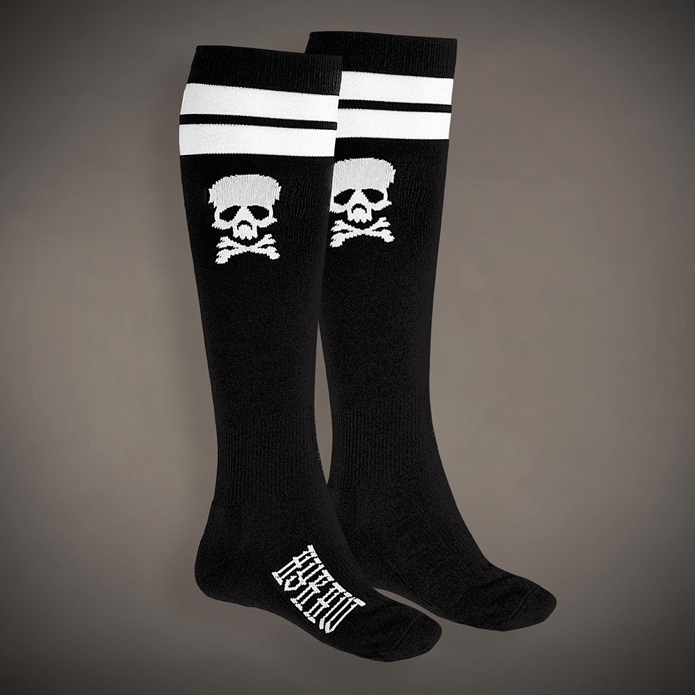 Hyraw SKULL KNEE BLACK Socks