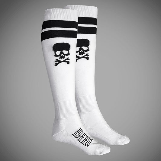 Hyraw Skull Knee White Socks