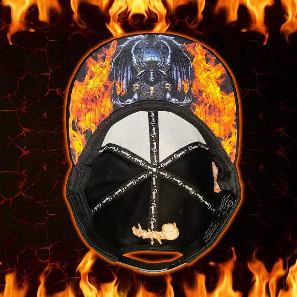 Capiche Fire Bull Snapback - Black Soft Felt Fabric