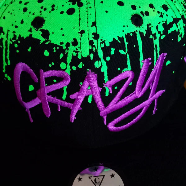 Capiche Freestyler Snapback - Black/Green Graffiti Spray