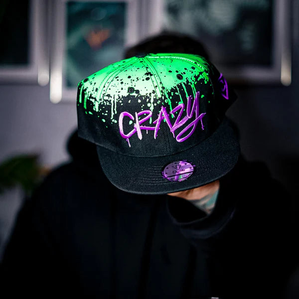 Capiche Freestyler Snapback - Black/Green Graffiti Spray