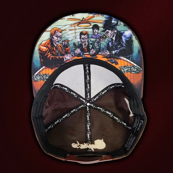 Capiche Mafia Poker Snapback – Bordeaux Wildleder