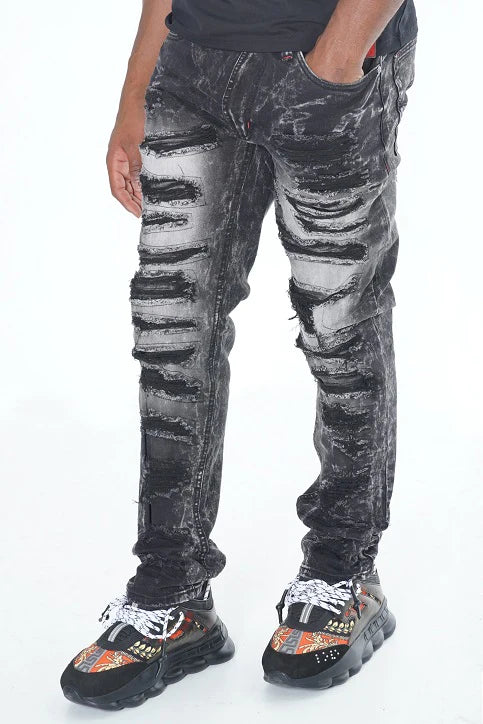 Frost Shredded Jeans Black Wash